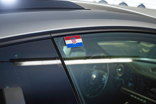 🇭🇷 Auto-Flaggen-Clip – 3D-gedruckte Kroatische Flagge für das Autofenster